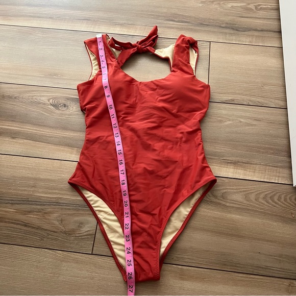 Wide Strap‎ Cutout Tie Back One Piece Swimsuit - Picture 7 of 11